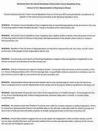 Representative liz cheney of wyoming slammed fellow republicans on tuesday for questioning the patriotism of witnesses for house democrats' impeachment inquiry against president trump. Liz Cheney Censured For Her Vote To Impeach Trump Wyo4news