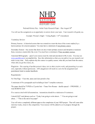 National History Day Initial Topic Research Paper Due August
