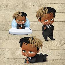 Black Boss Baby Boy Clipart African American Business Baby Boy With Dreads Babies Of Etsy In 2020 Business Baby Baby Birthday Shirts Boss Baby