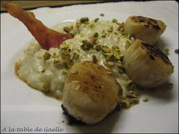 Risotto Croustifondant Aux St Jacques Et Pistaches A La Table De Gaelle Alimentation Macaron Facile Risotto