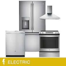 Ge 4 Piece Electric 22 2cuft Counter Depth French Door Kitchen Suite Gas Kitchen Appliances Kitchen Appliance Packages French Doors