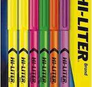 Highlighter: Green, Orange, Pink, Purple & Yellow, AP Non-Toxic, Chisel Tip