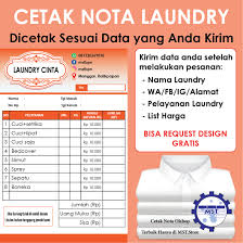 Check spelling or type a new query. Nota Laundry Di Cetak Sesuai Data Anda Nota Olshop Laundry Simple Tidak Perlu Nulis Manual Lazada Indonesia