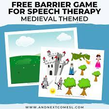 Why you should be using boom cards in speech therapy? Free Printable Medieval Barrier Game For Speech Therapy And Next Comes L Hyperlexia Resources