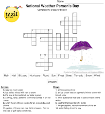 Happy National Weather Persons Day Enjoy This Printable Crossword Puzzle To Use In Your Classroom Na Printable Crossword Puzzles Weather Crossword Crossword