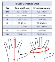 Oneill Gloves Size Chart Skatepro