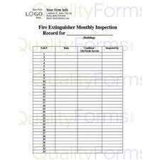 Uk fire extinguisher regulations recommend that. Monthly Fire Extinguisher Inspection Form