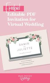 Free Printable Virtual Wedding Invitation In 2020 Wedding Invitations Invitations Wedding
