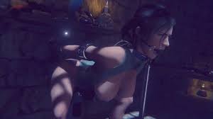 Tied up Lara Croft gets her asshole gaped
