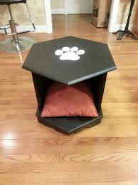Pet Bed From Old Octagon End Table Dog Bed Diy Dog Bed Dog House Diy