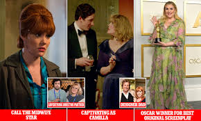 Emerald fennell is the first british woman to be nominated for an academy award for best director. How Oscar Winner Emerald Fennell Went From Call The Midwife To Camilla In The Crown Daily Mail Online