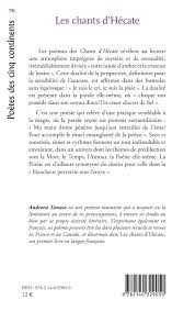 LES CHANTS DHÉCATE, Andreea Tanase - livre, ebook, epub - idée lecture