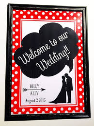 レトロポップ ウェディングウェルカムボード a4サイズ 赤い水玉