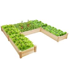Raised beds also allow you to start fresh with enriched, uncontaminated how big should a raised bed be? Gymax Raised Garden Bed Wooden Garden Box Planter Container U Shaped Bed 92 5x95x11in Walmart Canada