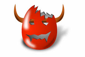 Red Cartoon Eggs Egg Easter Broken Devil Horns - Clip Art Library
