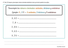 El valor de posición es el que tiene cada número de acuerdo a donde se encuentre ubicado dentro de la cantidad. Numeros Decimales Cuarto Educacion Primaria 9 Anos