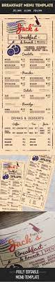 Jacks Cafe Bar Breakfast Menu Restaurant Menu Template Breakfast Menu Menu Template