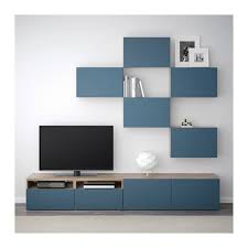 Besta Tv Storage Combination Black Brown Selsviken High Gloss Black 94 1 2x7 7 8 15 3 4x80 3 8 Get It Today Ikea In 2021 Brown And Blue Living Room Brown Living Room Living Room Tv Unit Designs