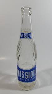 Vintage 1950 60s Mission Of California 10 Oz Clear Glass Beverage Bottle Bottle Clear Glass Old Bottles