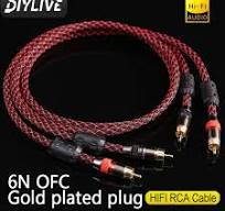 DIYLIVE 1 pair RCA audio cable 2 RCA to 2 RCA Interconnect Cables HIFI  Stereo 6N OFC Male to Male For Amplifier DAC TV car audio - AliExpress
