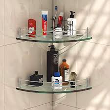 Moen glass shelf with chrome mounts kingsley bathroom accessory 22. Klaxon Premium Transparent Glass Shelf For Bathroom Wall Shelf Storage Shelf 9x9 Inches Pack Of 2 Amazon In Home Improvement