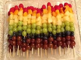 Rainbow Fruit Kababs For Healthy Party Food Choices Baby Shower Rainbow Fruit Kabobs Healthy Party Food Food