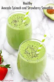 Healthy Avocado Spinach And Strawberry Smoothie Valya S Taste Of Home In 2020 Stuffed Avocado Healthy Strawberry Avocado Smoothie Smoothie Recipes Strawberry