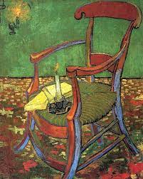 Le mobilier est simple et sobre, van gogh a peu d'argent et ne possède que l'indispensable: La Chaise De Gauguin Tableau De Vincent Van Gogh 1888 Van Gogh Art Artist Van Gogh Vincent Van Gogh Art