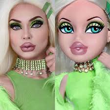 💕 PASSION FOR FASHION 💕 We hope this #bratzchallege is here to stay,  cause we are obsessed! 💚 @beatsbylizzie 💚 K-Bye Plushies Liquid Lipstick,  Angel Velvetine Lip Liner, Hi-Lite Palette 💚 Bratz