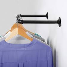 Are you a wire shelving hater? Wall Mounted Clothes Rack 22 Inch Industrial Pipe Coat Hanger Clothes Rack Multi Purpose Hanging Rod For Clothing Storage 1 Pack Walmart Com Walmart Com