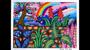 Membaca dan mewarnai anak muslim 1 toko buku online bukukita. Cara Menggambar Pemandangan Mudah Dan Pelangi Cara Gradasi Warna Ep 205 Youtube