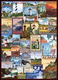 Every white mountain puzzle includes our happiness guarantee: Lighthouses Vintage Ads 1000 Piece Puzzle Rainbow Toys