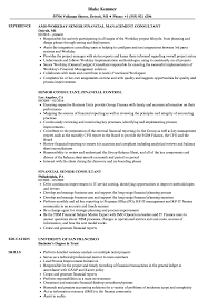 From drafting financial plans to administering investment advice, list all the deliverables you'll need. Financial Senior Consultant Resume Samples Velvet Jobs