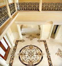 Inlay Medallions Borders And Accents By Aalto Seamlessly Tie Together The Areas Of This Home Marble Flooring Design Luxury Marble Flooring Marble Medallion