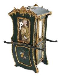 the legendary spielzeug museum of davos 18 french wooden sedan chair with hand paint antique dolls french painted furniture bisque doll