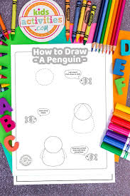 Where the space is on the head add a short pointed beak. How To Draw A Penguin Free Printable Tutorial