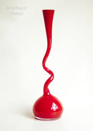 Large Normann Copenhagen Red Swing Vase 40 Cm Tall Danish Art Glass Free Uk P Amp