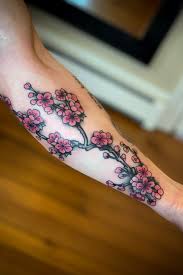 Here are some of the most common the astounding circular cherry blossom tattoo presented on the forearm shows the falling petals and we are used to the white, pink or even red cherry blossoms, but the blue color is quite extraordinary. Tattoo Uploaded By Dearly Departed Tattoos And Fine Art Cherry Blossom Flowers Japanese Color Forearm 1102532 Tattoodo