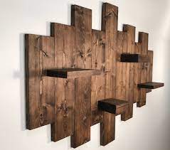 Rustic Wall Shelf Floating Shelf Wood Wall Art Hanging Etsy Rustic Wall Shelves Pallet Wall Decor Wood