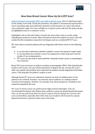 Pet scan is a type of test that may be used in cancer treatment. How Does Breast Cancer Show Up On A Pet Scan By Pet Ct Of Las Colinas Issuu