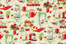 vintage 50s kitchen wallpapers on