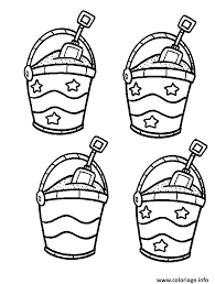 coloriage quatre seau de sable vacance ete dessin a imprimer train gratuit imprimables