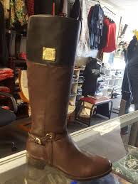 Two Tone Black And Brown Boots Womens Tommy Hilfiger Two Toned Leather Riding Boots Casual Wear Nwob Size 7 5 M Fashion Clothing Shoes Accessories Riding Boots Boots Leather Riding Boots