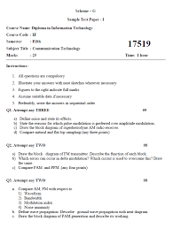 Msbte Diploma It Communication Technology Model Question Paper University Question Papers