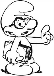 Brainy Smurf Want To Study In The Smurf Coloring Page Kids Play Color In 2020 Coloring Pages Smurfs Drawing Old School Cartoons