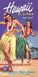 Pan American Hawaii Poster Hawaii By Clipper From Circa 1947 Vintage Travel Posters Vintage Hawaii Travel Posters