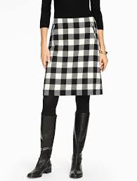 Black And White Plaid Pencil Skirt Bold Buffalo Plaid A Line Skirt Skirts A Line Skirt Outfits Gingham Outfit Plaid Fashion