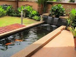 Desain Kolam Ikan Hias Pertamanan Belakang Rumah Taman Modern Kolam Ikan