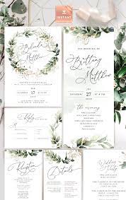 Cleo Wedding Invitation Template Boho Wedding Invite Template Wedding Invitation Invitation Template Download Faux Gold Invite Green Wedding Invitations Wedding Invitations Boho Wedding Invitation Templates