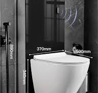 Flushing Wc Concealed Cistern Tank Bathroom Dual Flush Wall Hung Toilet  with Tempered Glass Cover